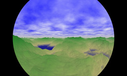 Equidistantly Projected Circular Fisheye Scenery Image Texture for Flash 3D Fisheye Panorama
